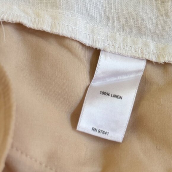 J. Jill Womens Love Linen Pants Size M Off White Ankle Beachy Summer Minimalist - Picture 11 of 11